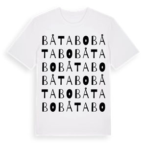 Båtabo ordlek t-shirt – ekologisk bomull t-shirt från Pinshirt
