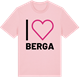 Pink Cotton t-shirt med Jag älskar Berga t-shirt stort tryck