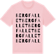 Pink Cotton t-shirt med Bergfallet ordlek t-shirt
