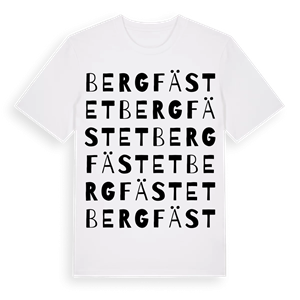Bergfästet ordlek t-shirt – ekologisk bomull t-shirt från Pinshirt