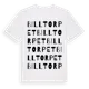 White t-shirt med Billtorpet ordlek t-shirt
