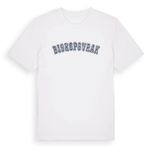 Biskopsvrak college t-shirt – ekologisk bomull t-shirt från Pinshirt