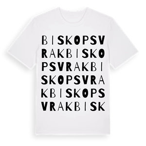 Biskopsvrak ordlek t-shirt – ekologisk bomull t-shirt från Pinshirt