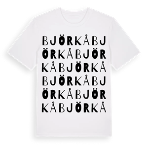 Björkå ordlek t-shirt – ekologisk bomull t-shirt från Pinshirt
