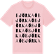 Pink Cotton t-shirt med Björkaö ordlek t-shirt