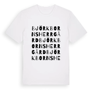 Björkbornsherrgård ordlek t-shirt – ekologisk bomull t-shirt från PinShirt