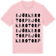 Pink Cotton t-shirt med Björkbrotorp ordlek t-shirt