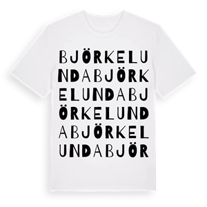 Björkelunda ordlek t-shirt – ekologisk bomull t-shirt från Pinshirt