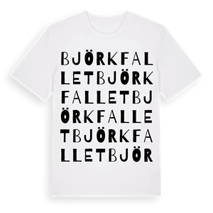 Björkfallet ordlek t-shirt – ekologisk bomull t-shirt från Pinshirt