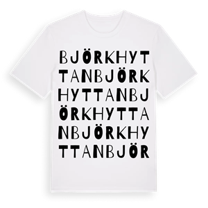 Björkhyttan ordlek t-shirt – ekologisk bomull t-shirt från Pinshirt