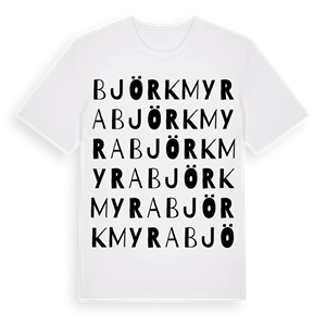 Björkmyra ordlek t-shirt – ekologisk bomull t-shirt från Pinshirt