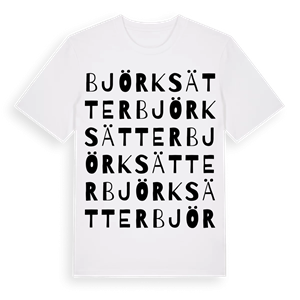 Björksätter ordlek t-shirt – ekologisk bomull t-shirt från Pinshirt