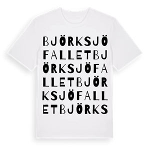 Björksjöfallet ordlek t-shirt – ekologisk bomull t-shirt från Pinshirt