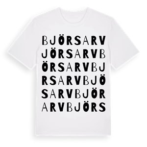 Björsarv ordlek t-shirt – ekologisk bomull t-shirt från Pinshirt