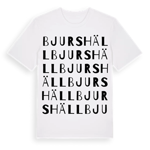Bjurshäll ordlek t-shirt – ekologisk bomull t-shirt från Pinshirt