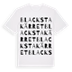 White t-shirt med Blackstakärret ordlek t-shirt