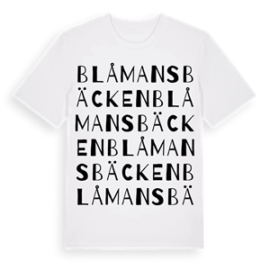 Blåmansbäcken ordlek t-shirt – ekologisk bomull t-shirt från Pinshirt