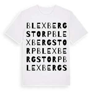 Blexbergstorp ordlek t-shirt – ekologisk bomull t-shirt från Pinshirt