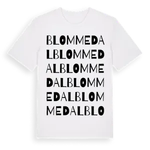 Blommedal ordlek t-shirt – ekologisk bomull t-shirt från Pinshirt