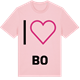 Pink Cotton t-shirt med Jag älskar Bo t-shirt stort tryck
