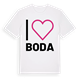 White t-shirt med Jag älskar Boda t-shirt stort tryck