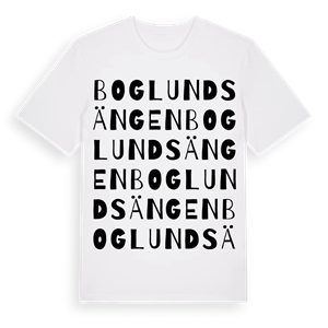 Boglundsängen ordlek t-shirt – ekologisk bomull t-shirt från Pinshirt
