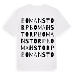 Bomanstorp ordlek t-shirt – ekologisk bomull t-shirt från Pinshirt