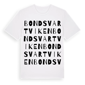 Bondsvartviken ordlek t-shirt – ekologisk bomull t-shirt från Pinshirt