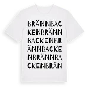 Brännbacken ordlek t-shirt – ekologisk bomull t-shirt från Pinshirt