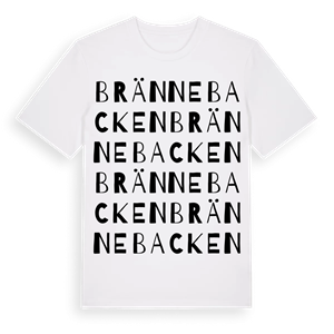 Brännebacken ordlek t-shirt – ekologisk bomull t-shirt från Pinshirt