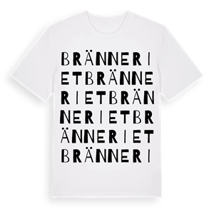 Bränneriet ordlek t-shirt – ekologisk bomull t-shirt från Pinshirt