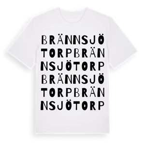 Brännsjötorp ordlek t-shirt – ekologisk bomull t-shirt från Pinshirt