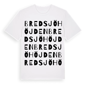 Bredsjöhöjden ordlek t-shirt – ekologisk bomull t-shirt från Pinshirt