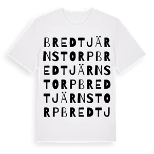Bredtjärnstorp ordlek t-shirt – ekologisk bomull t-shirt från Pinshirt