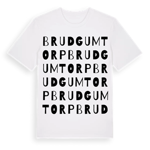 Brudgumtorp ordlek t-shirt – ekologisk bomull t-shirt från Pinshirt