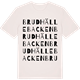 Vintage White t-shirt med Brudhällebacken ordlek t-shirt