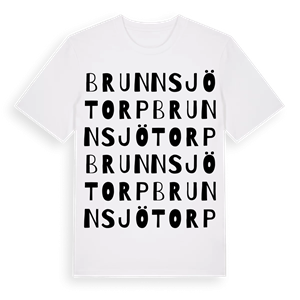 Brunnsjötorp ordlek t-shirt – ekologisk bomull t-shirt från Pinshirt