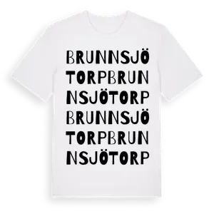Brunnsjötorp ordlek t-shirt – ekologisk bomull t-shirt från Pinshirt