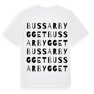 Bussarbygget ordlek t-shirt – ekologisk bomull t-shirt från Pinshirt