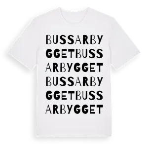 Bussarbygget ordlek t-shirt – ekologisk bomull t-shirt från Pinshirt