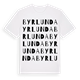 White t-shirt med Byrlunda ordlek t-shirt