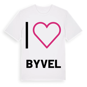 Jag älskar Byvel t-shirt stort tryck – ekologisk bomull t-shirt från Pinshirt