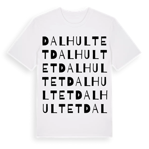Dalhultet ordlek t-shirt – ekologisk bomull t-shirt från Pinshirt