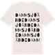 Vintage White t-shirt med Dammsjöände ordlek t-shirt