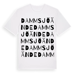 Dammsjöände ordlek t-shirt – ekologisk bomull t-shirt från Pinshirt