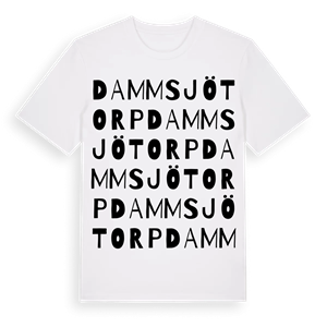 Dammsjötorp ordlek t-shirt – ekologisk bomull t-shirt från Pinshirt