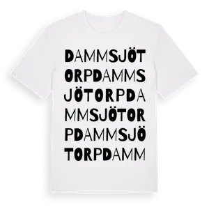 Dammsjötorp ordlek t-shirt – ekologisk bomull t-shirt från Pinshirt