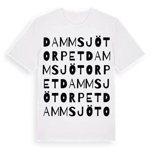 Dammsjötorpet ordlek t-shirt – ekologisk bomull t-shirt från Pinshirt