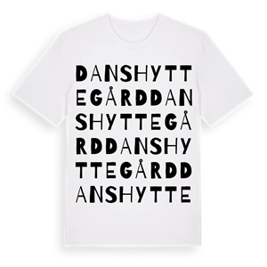 Danshytte gård ordlek t-shirt – ekologisk bomull t-shirt från Pinshirt