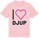 Pink Cotton t-shirt med Jag älskar Djup t-shirt stort tryck